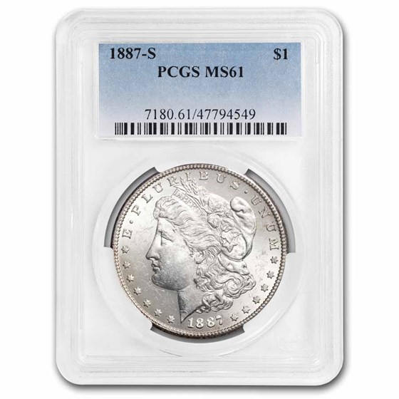 1887-S Morgan Dollar MS-61 PCGS 1887-S Morgan Dollar MS-61 PCGS