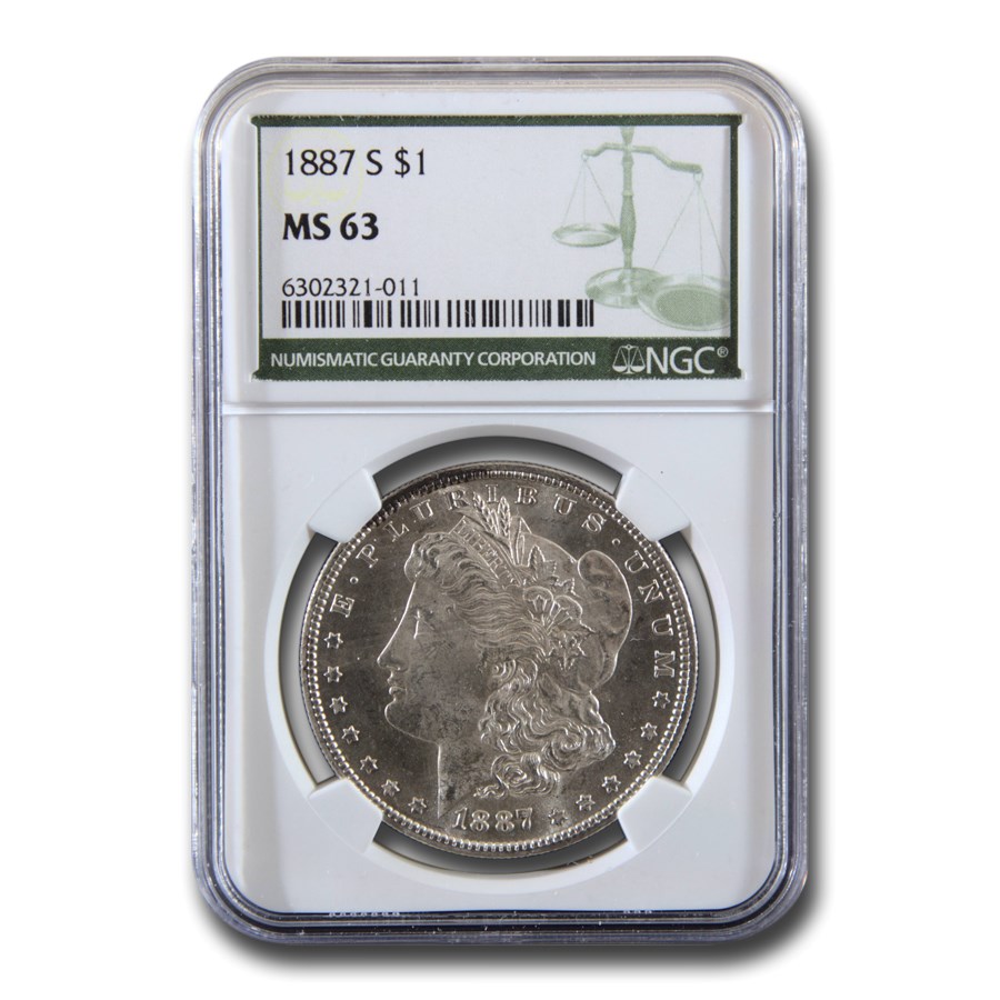 1887-S Morgan Dollar MS-63 NGC (Green Label)