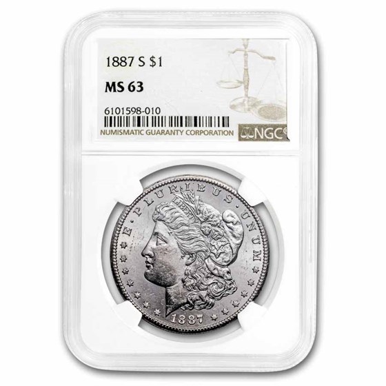 1887-S Morgan Dollar MS-63 NGC 1887-S Morgan Dollar MS-63 NGC