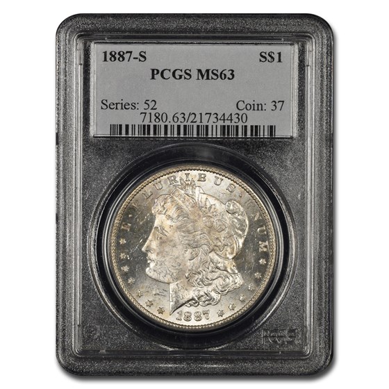 1887-S Morgan Dollar MS-63 PCGS (Rim Toning) 1887-S Morgan Dollar MS-63 PCGS (Rim Toning)