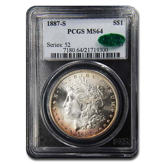 1887-S Morgan Dollar MS-64 PCGS CAC 1887-S Morgan Dollar MS-64 PCGS CAC