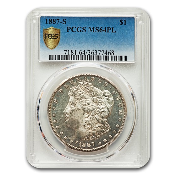 1887-S Morgan Dollar PL MS-64 PCGS 1887-S Morgan Dollar PL MS-64 PCGS