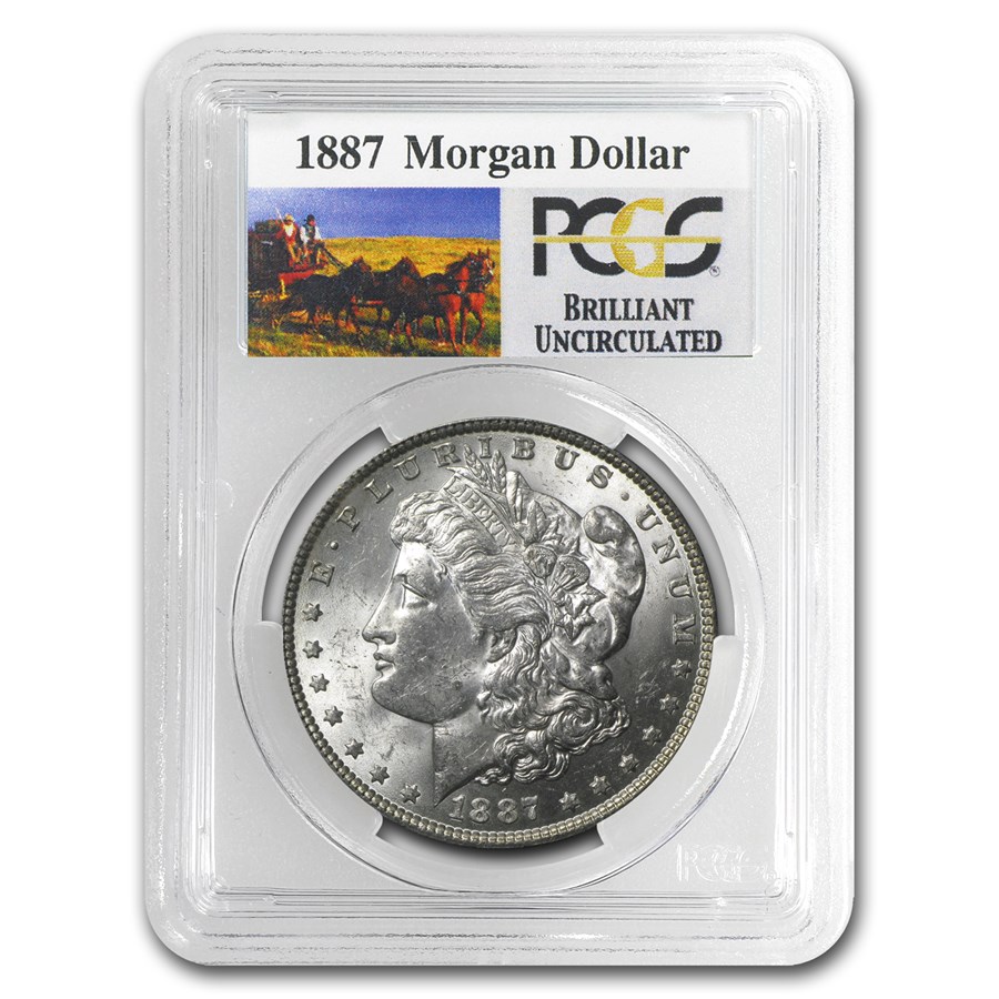 1887 Stage Coach Morgan Dollar BU PCGS