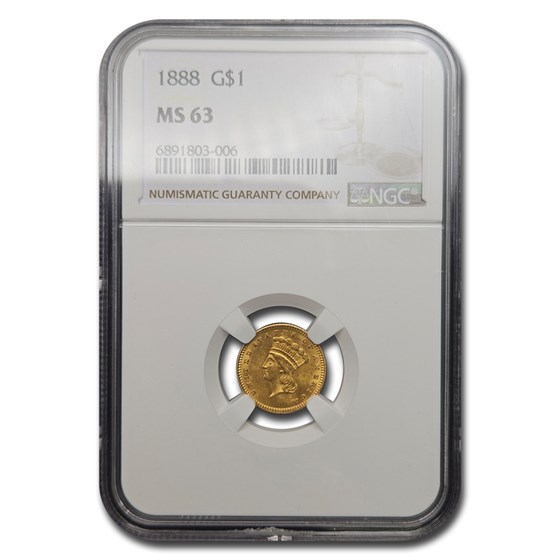 1888 $1.00 Indian Head Gold MS-63 NGC 1888 $1.00 Indian Head Gold MS-63 NGC