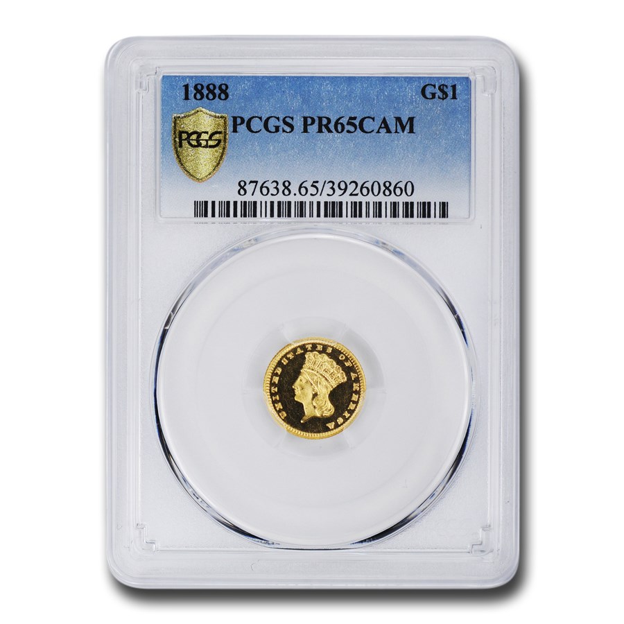 1888 $1 Indian Head Gold Dollar PR-65 Cameo PCGS