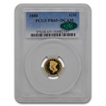 1888 $1 Indian Head Gold Dollar PR-65+ DCAM PCGS