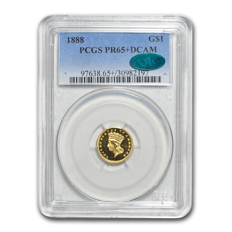 1888 $1 Indian Head Gold Dollar PR-65+ DCAM PCGS