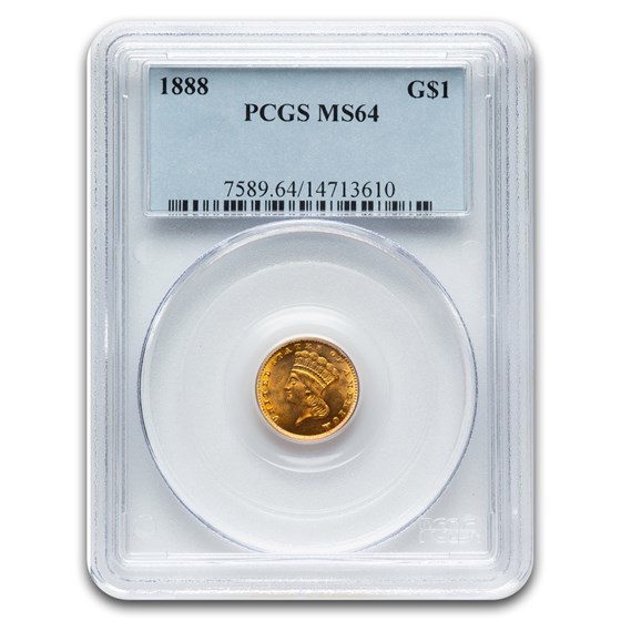 1888 $1 Indian Head Gold MS-64 PCGS