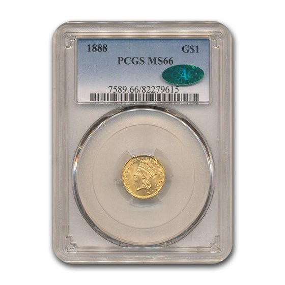 1888 $1 Indian Head Gold MS-66 PCGS CAC 1888 $1 Indian Head Gold MS-66 PCGS CAC