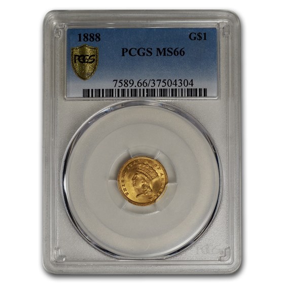 1888 $1 Indian Head Gold MS-66 PCGS 1888 $1 Indian Head Gold MS-66 PCGS