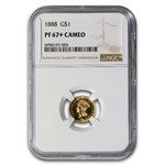 1888 $1 Indian Head Gold PF-67+ Cameo NGC