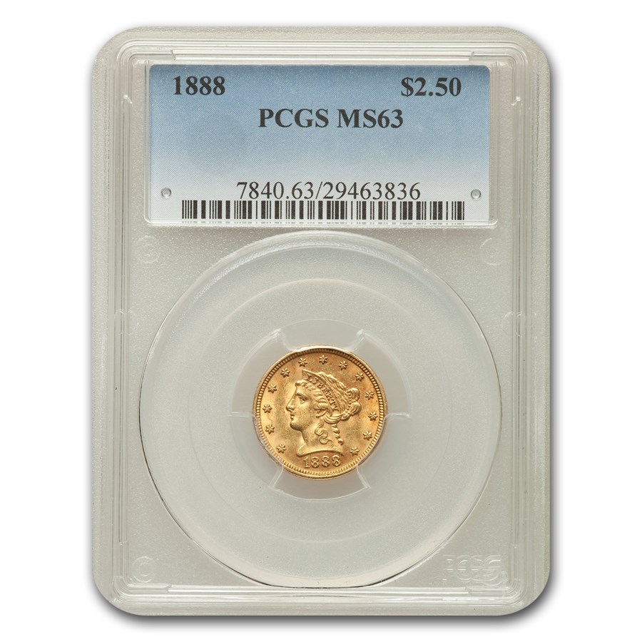 1888 $2.50 Liberty Gold Quarter Eagle MS-63 PCGS