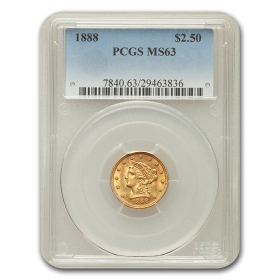1888 $2.50 Liberty Gold Quarter Eagle MS-63 PCGS 1888 $2.50 Liberty Gold Quarter Eagle MS-63 PCGS