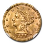 1888 $2.50 Liberty Gold Quarter Eagle MS-64 NGC