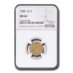 1888 $2.50 Liberty Gold Quarter Eagle MS-64 NGC