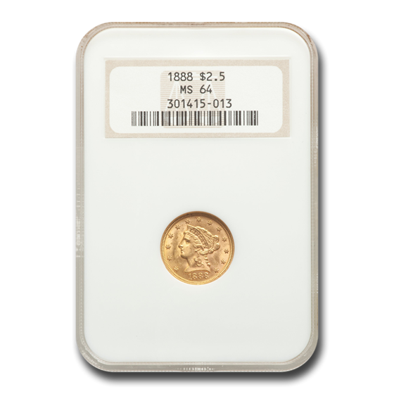 1888 $2.50 Liberty Gold Quarter Eagle MS-64 NGC 1888 $2.50 Liberty Gold Quarter Eagle MS-64 NGC