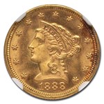 1888 $2.50 Liberty Gold Quarter Eagle MS-65+ NGC