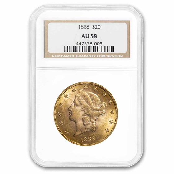 1888 $20 Liberty Gold Double Eagle AU-58 NGC 1888 $20 Liberty Gold Double Eagle AU-58 NGC