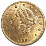 1888 $20 Liberty Gold Double Eagle AU