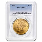 1888 $20 Liberty Gold Double Eagle MS-61 PCGS