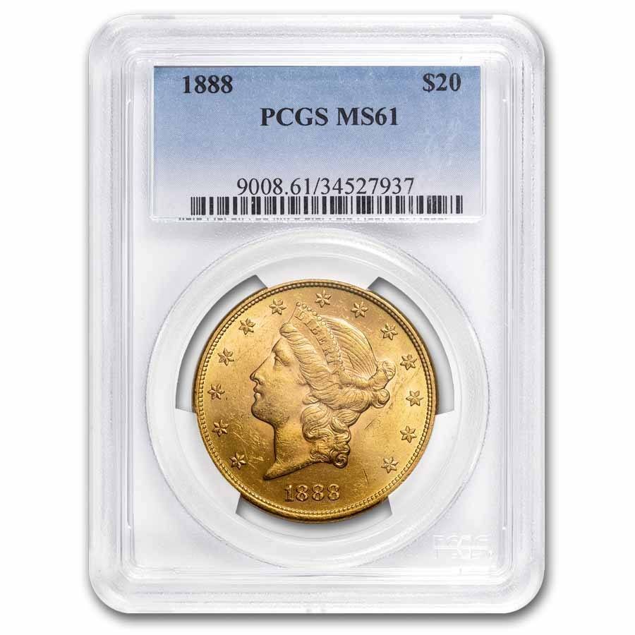1888 $20 Liberty Gold Double Eagle MS-61 PCGS