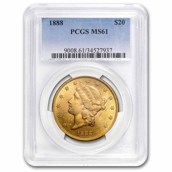 1888 $20 Liberty Gold Double Eagle MS-61 PCGS 1888 $20 Liberty Gold Double Eagle MS-61 PCGS