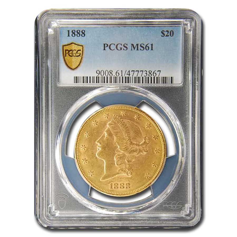 1888 $20 Liberty Gold Double Eagle MS-61 PCGS