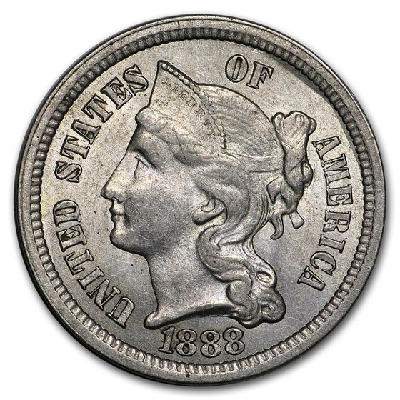 1888 3 Cent Nickel AU 1888 3 Cent Nickel AU