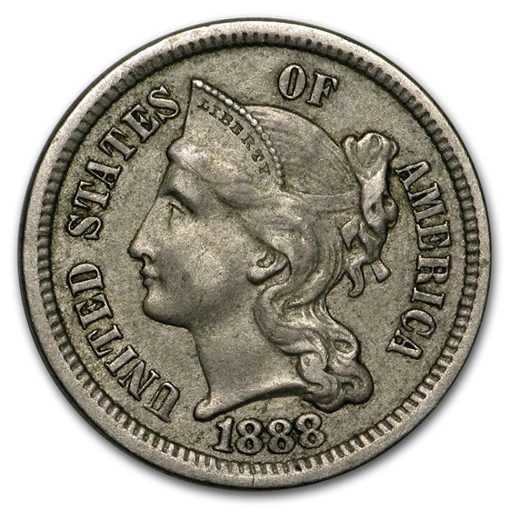 1888 3 Cent Nickel XF 1888 3 Cent Nickel XF