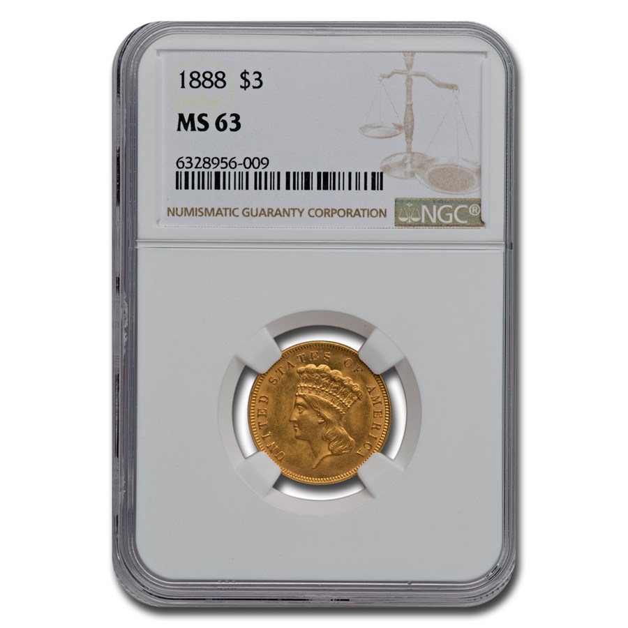Buy 1888 $3 Gold Princess MS-63 NGC | APMEX