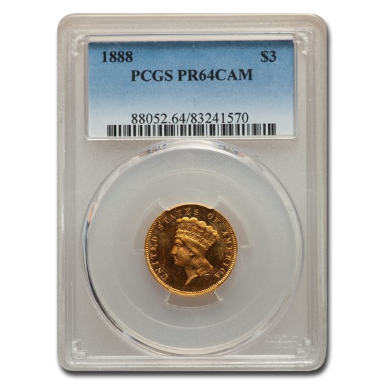 1888 $3 Gold Princess PR-64 Cameo PCGS 1888 $3 Gold Princess PR-64 Cameo PCGS