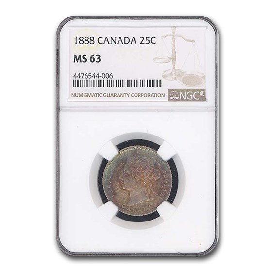 1888 Canada 25 Cents MS-63 NGC 1888 Canada 25 Cents MS-63 NGC