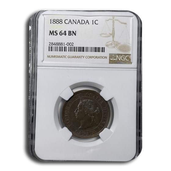 1888 Canada Large Cent Victoria MS-64 NGC (Brown) 1888 Canada Large Cent Victoria MS-64 NGC (Brown)