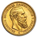 1888 Germany Gold 20 Marks Prussia Friedrich III BU