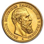 1888 Germany Gold 20 Marks Prussia Friedrich III BU