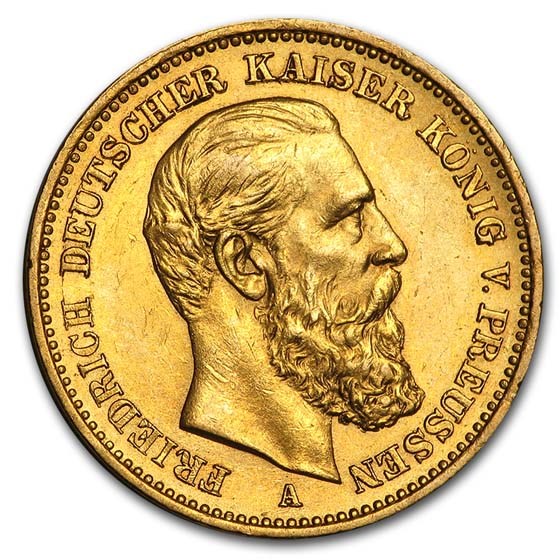 1888 Germany Gold 20 Marks Prussia Friedrich III BU 1888 Germany Gold 20 Marks Prussia Friedrich III BU