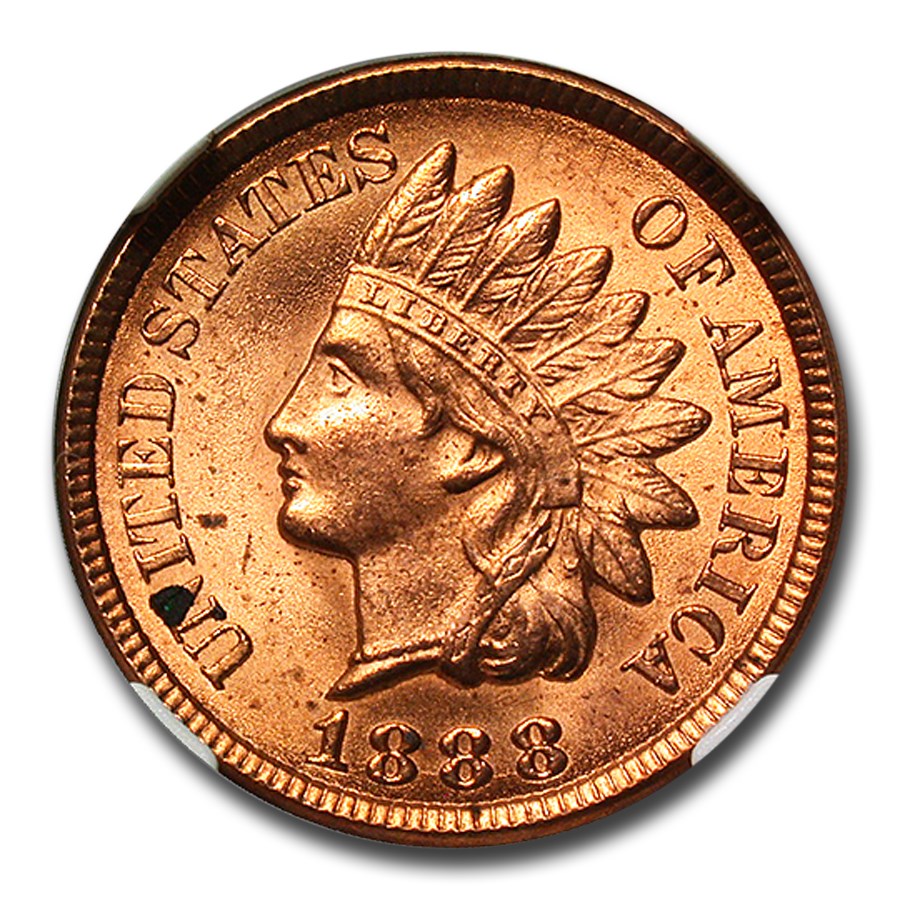 1888 Indian Head Cent MS-63 NGC (Red)