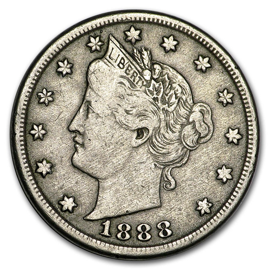 1888 Liberty Head V Nickel Fine