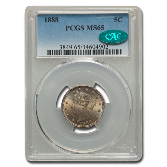 1888 Liberty Head V Nickel MS-65 PCGS CAC 1888 Liberty Head V Nickel MS-65 PCGS CAC