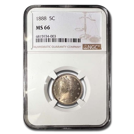 1888 Liberty Head V Nickel MS-66 NGC 1888 Liberty Head V Nickel MS-66 NGC