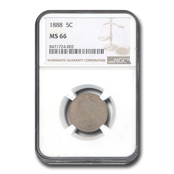 1888 Liberty Head V Nickel MS-66 NGC