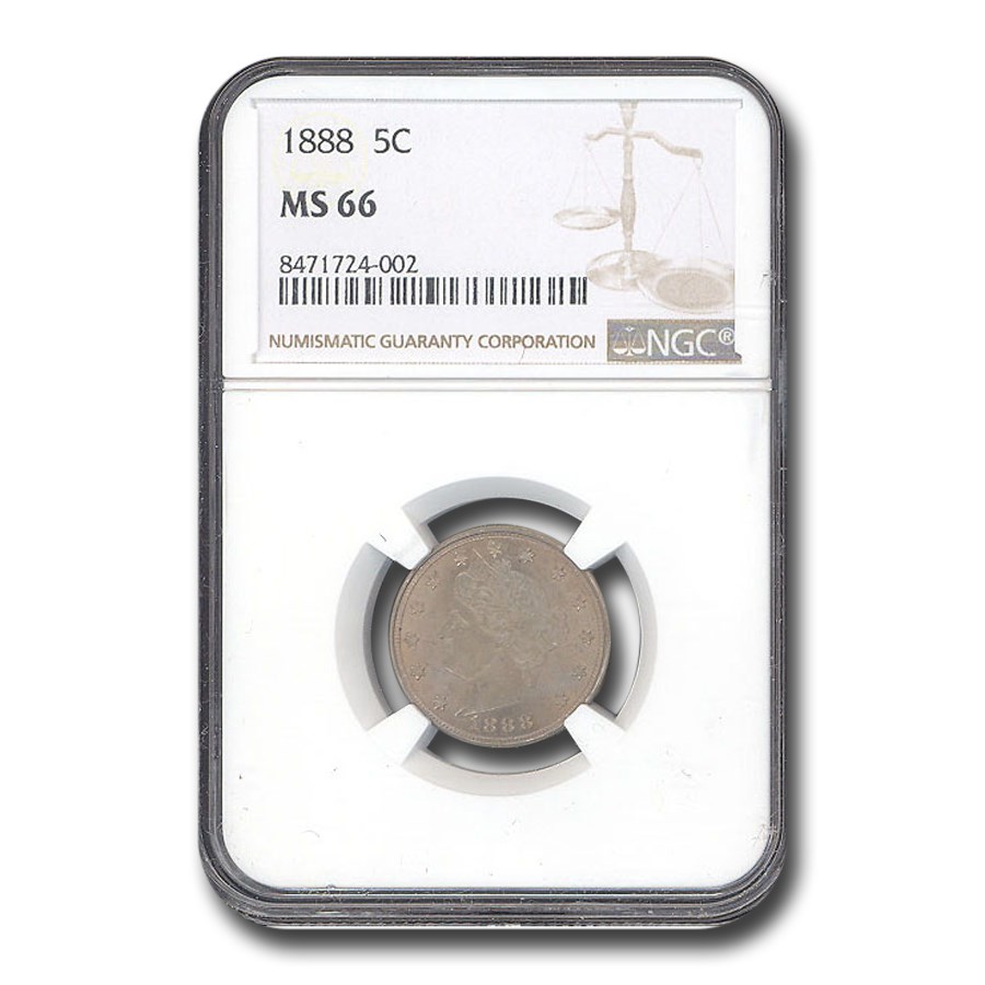 1888 Liberty Head V Nickel MS-66 NGC