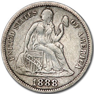1888 Liberty Seated Dime VF