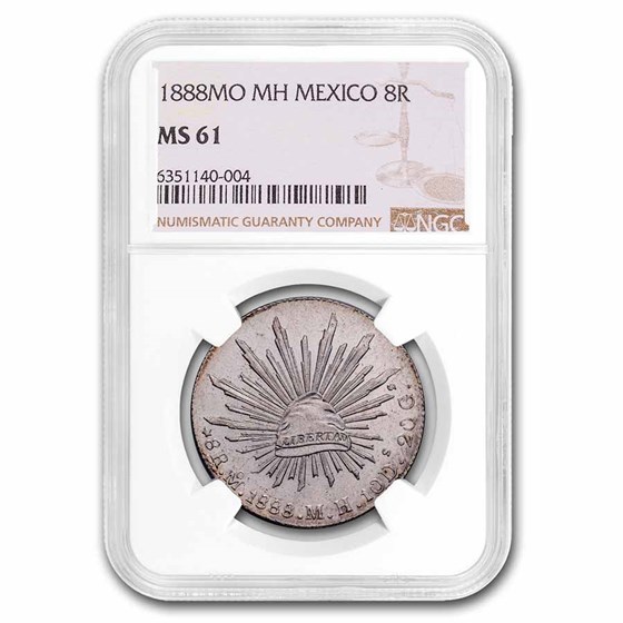 1888-Mo MH Mexico Silver 8 Reales MS-61 NGC