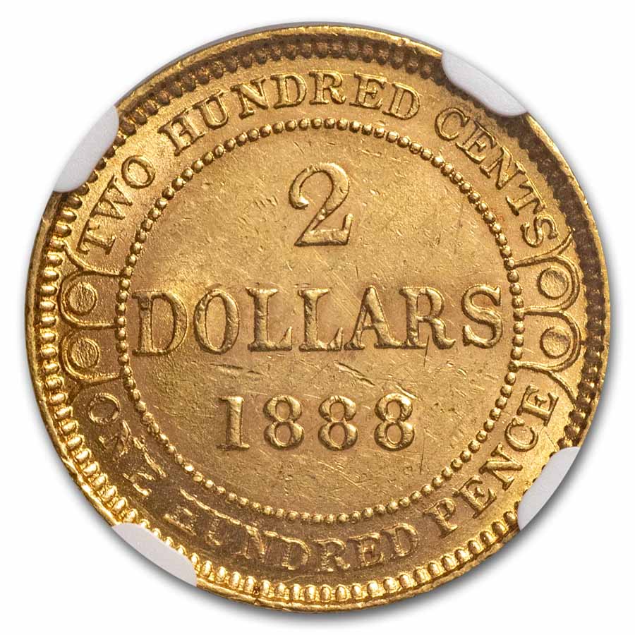 1888 Newfoundland Gold 2 Dollars Victoria MS-60 NGC