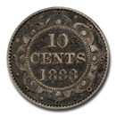 1888 Newfoundland Silver 10 Cents Victoria VF-25 PCGS