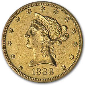 1888-O $10 Liberty Gold Eagle AU Details Cleaned