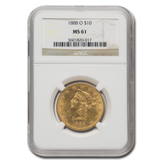 1888-O $10 Liberty Gold Eagle MS-61 NGC 1888-O $10 Liberty Gold Eagle MS-61 NGC