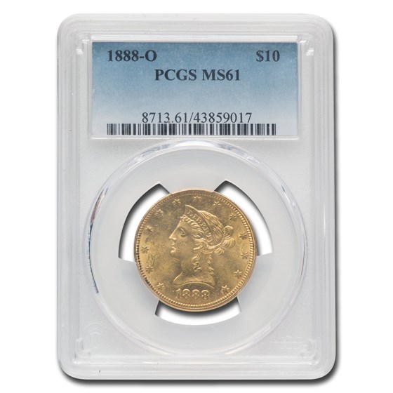 1888-O $10 Liberty Gold Eagle MS-61 PCGS 1888-O $10 Liberty Gold Eagle MS-61 PCGS