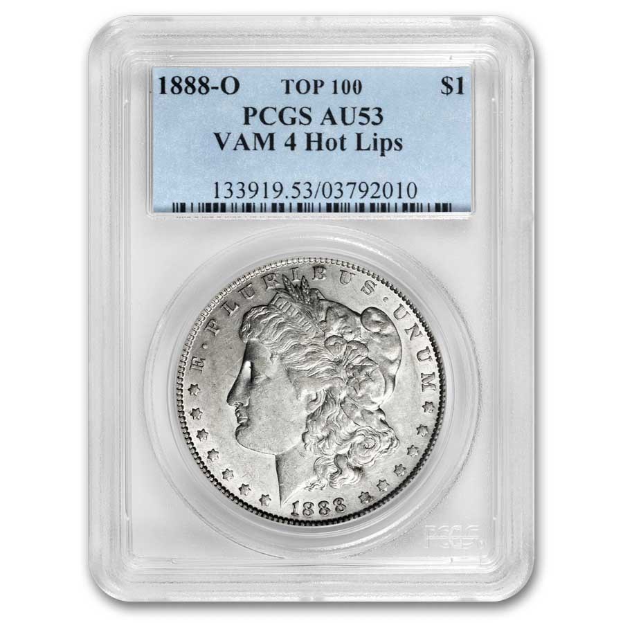 1888-O Morgan Dollar AU-53 PCGS (VAM-4, Hot Lips, Top-100)
